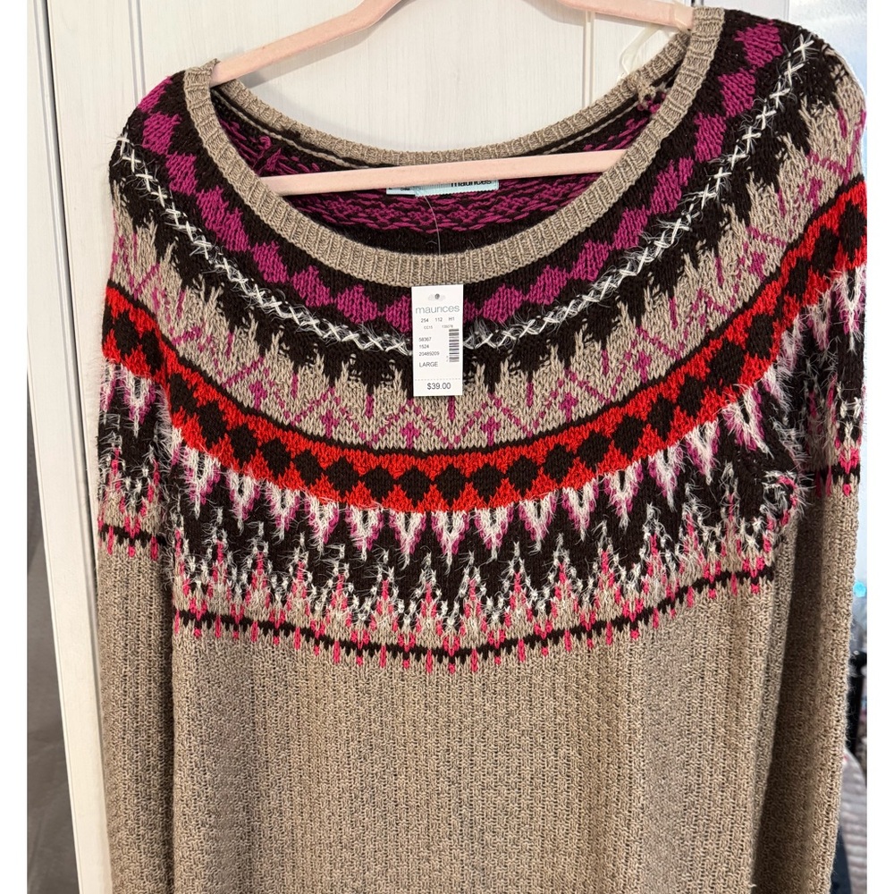 Maurices Multicolor Patterned Knit Sweater